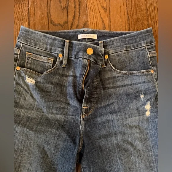 Good American Good Waist Dark Blue Skinny Jeans size 8/29 - Picture 3 of 5